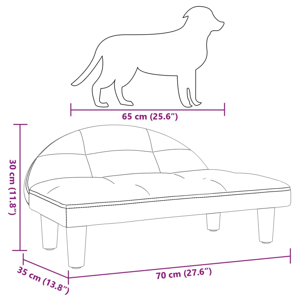 vidaXL Cama para perros de tela crema 70x52x30 cm