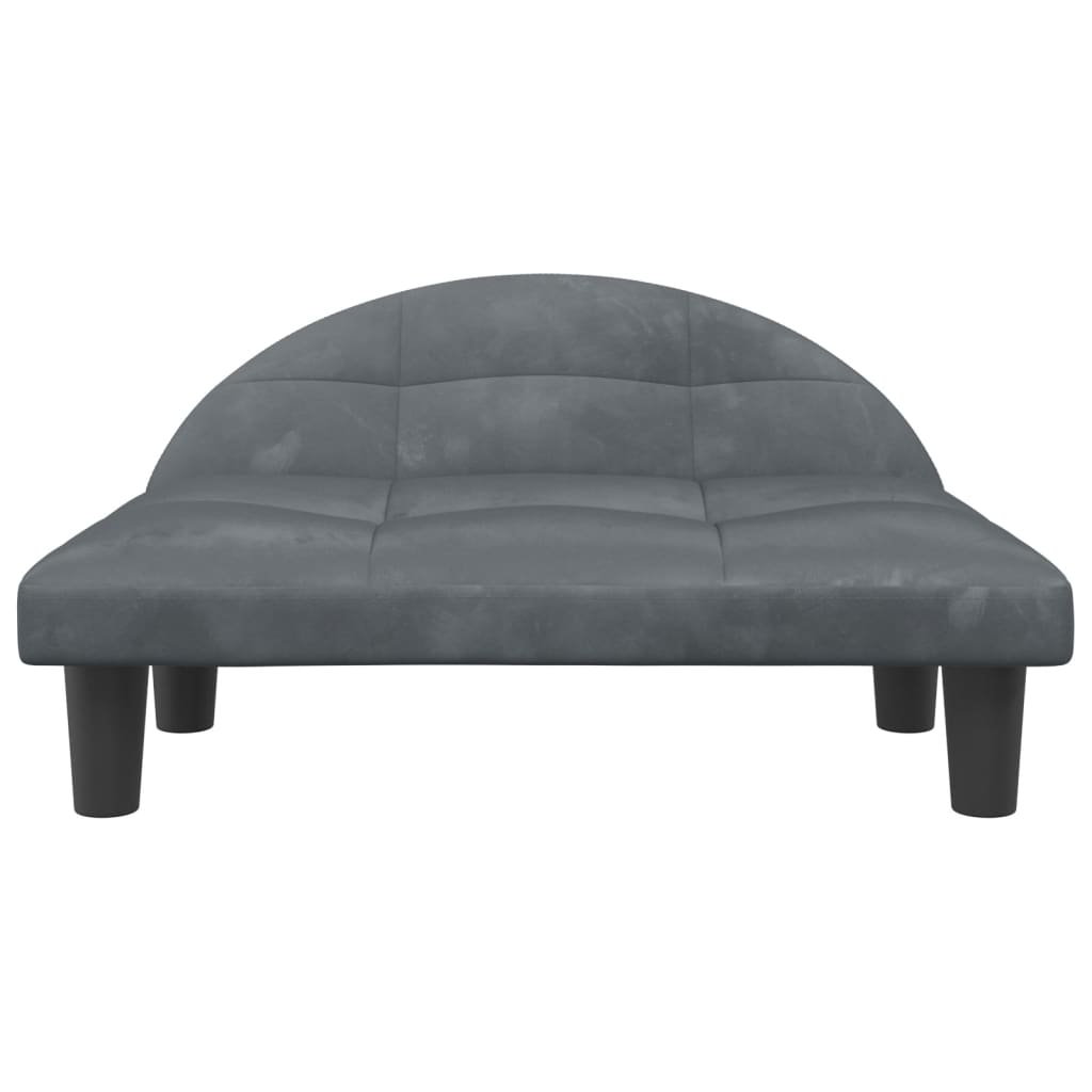 vidaXL Cama para perros de terciopelo gris oscuro 70x52x30 cm