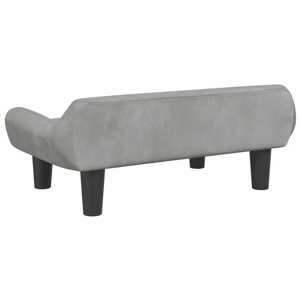 vidaXL Cama para perros de terciopelo gris claro 70x40x24 cm