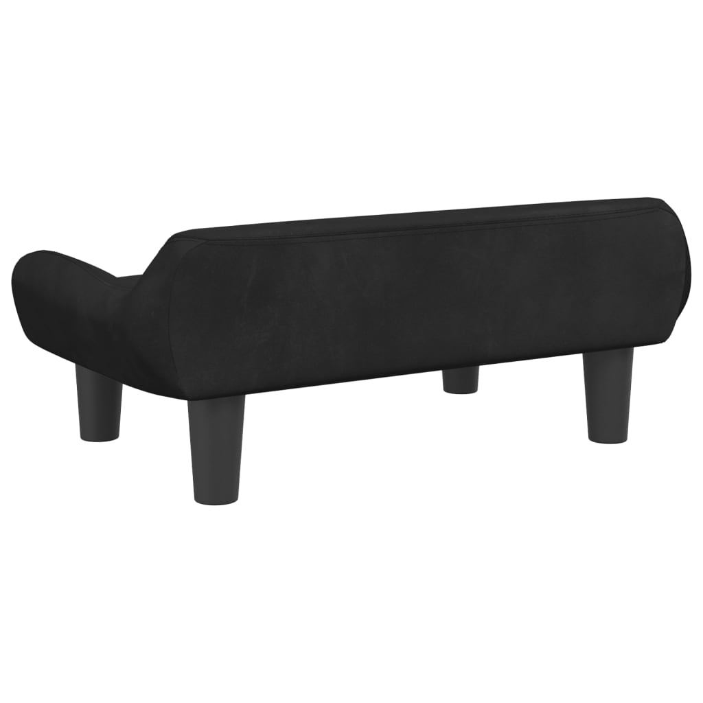 vidaXL Cama para perros de terciopelo negra 70x40x24 cm