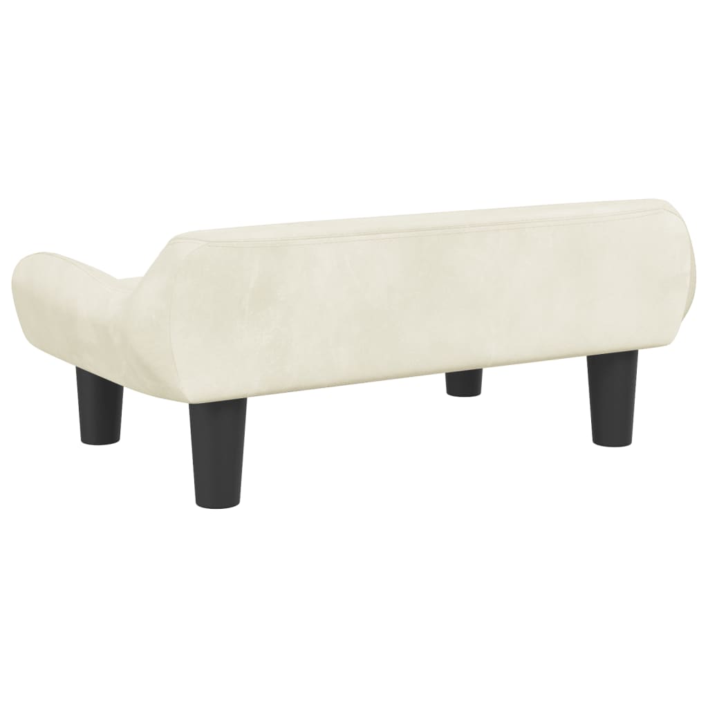 vidaXL Cama para perros de terciopelo crema 70x40x24 cm