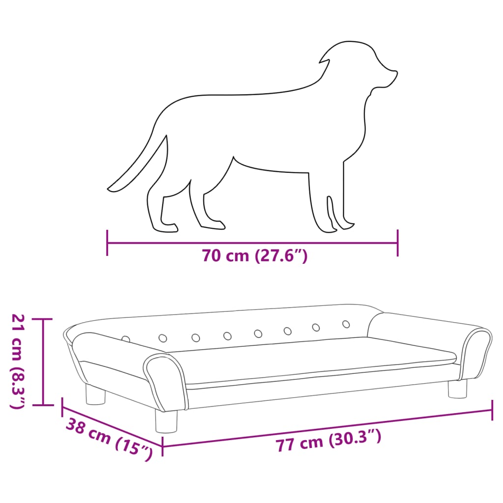 vidaXL Cama para perros de terciopelo azul 100x50x21 cm