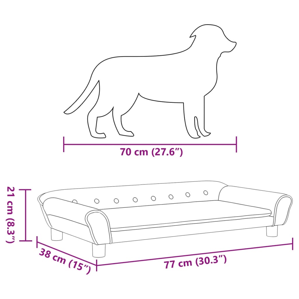 vidaXL Cama para perros de terciopelo rosa 100x50x21 cm