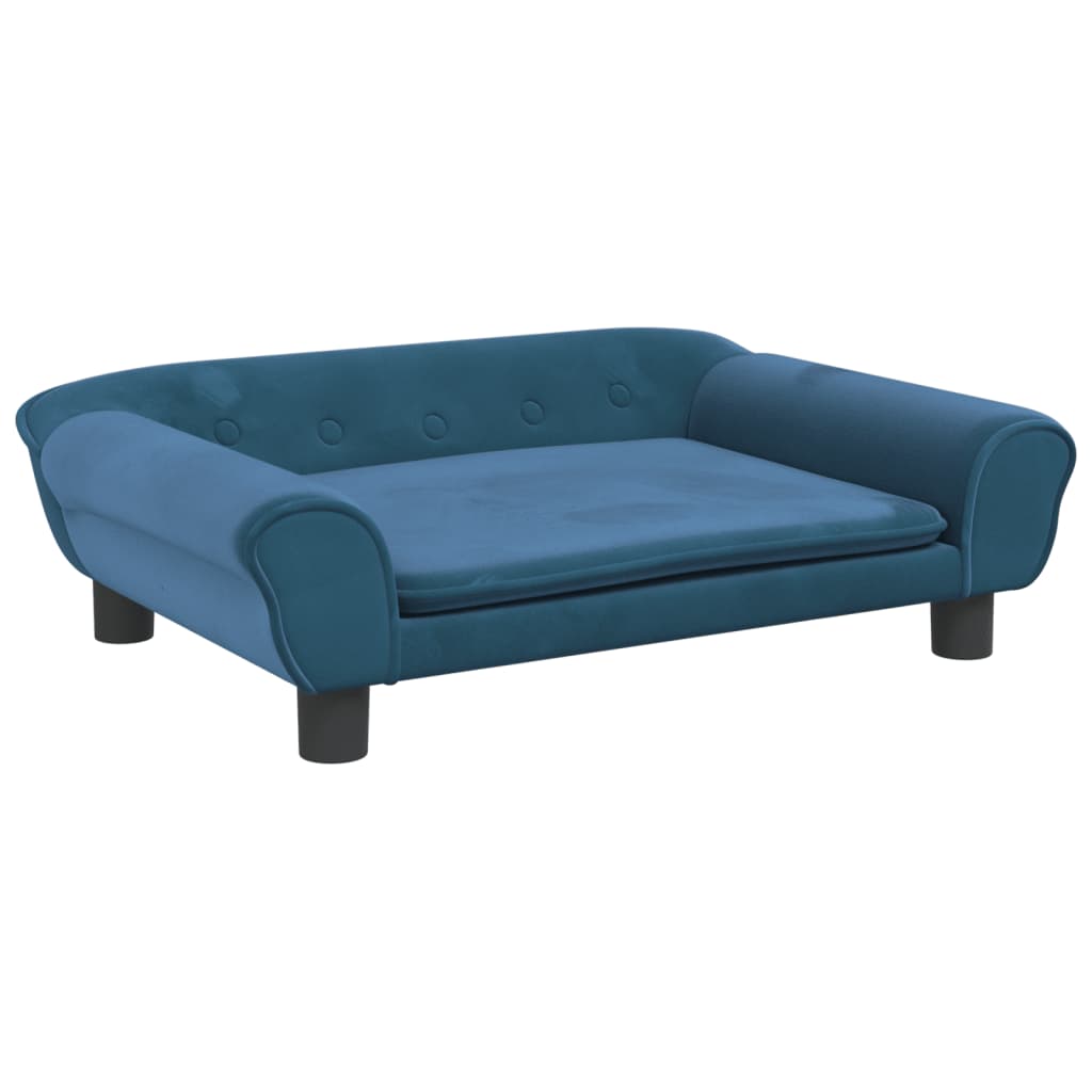 vidaXL Cama para perros de terciopelo azul 70x48x22 cm