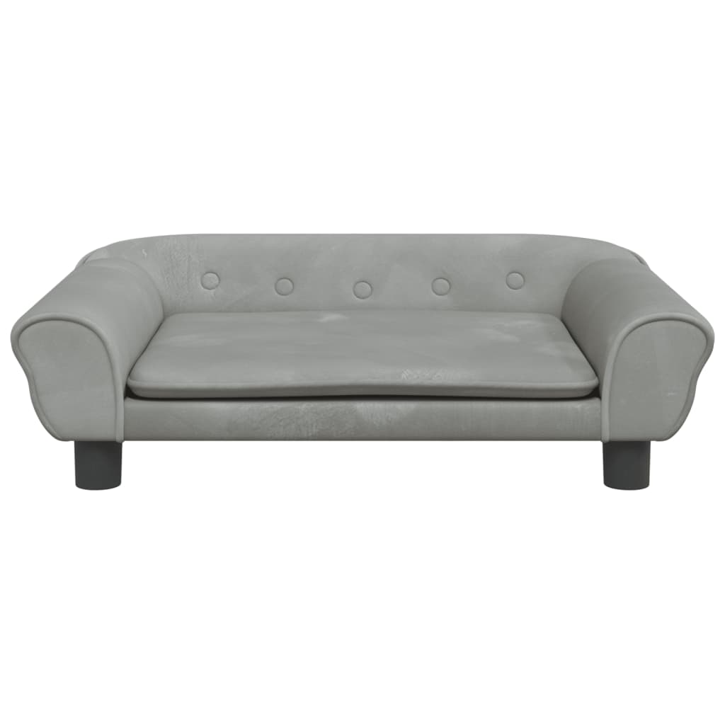 vidaXL Cama para perros de terciopelo gris claro 70x48x22 cm