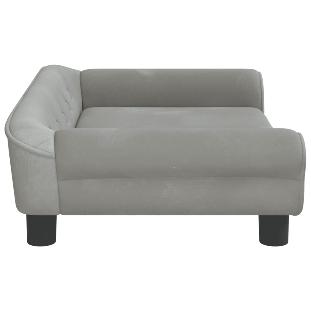 vidaXL Cama para perros de terciopelo gris claro 70x48x22 cm