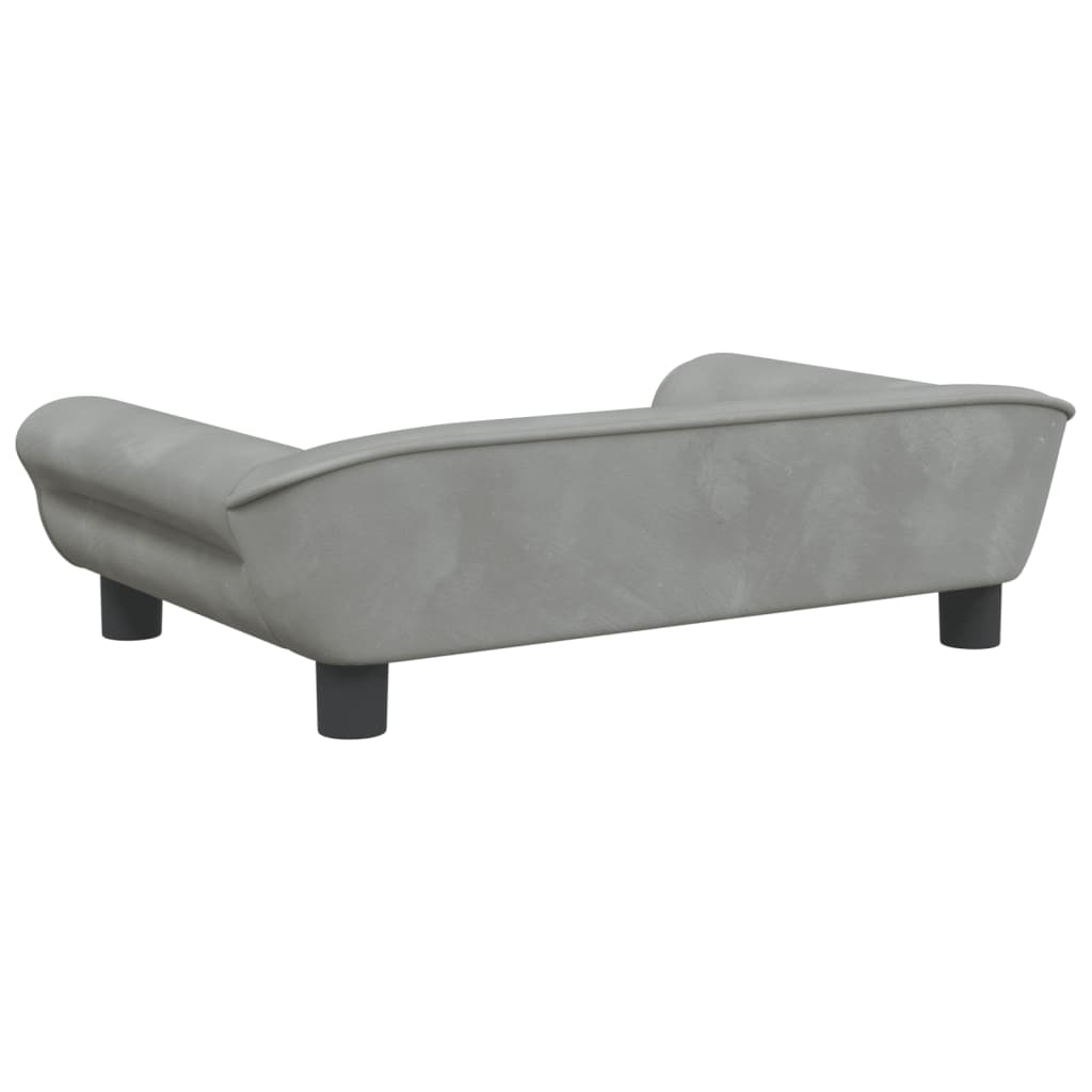 vidaXL Cama para perros de terciopelo gris claro 70x48x22 cm