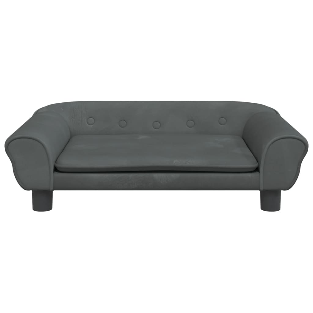 vidaXL Cama para perros de terciopelo gris oscuro 70x48x22 cm