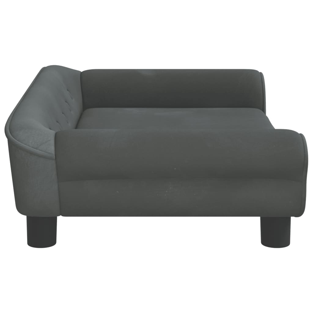 vidaXL Cama para perros de terciopelo gris oscuro 70x48x22 cm