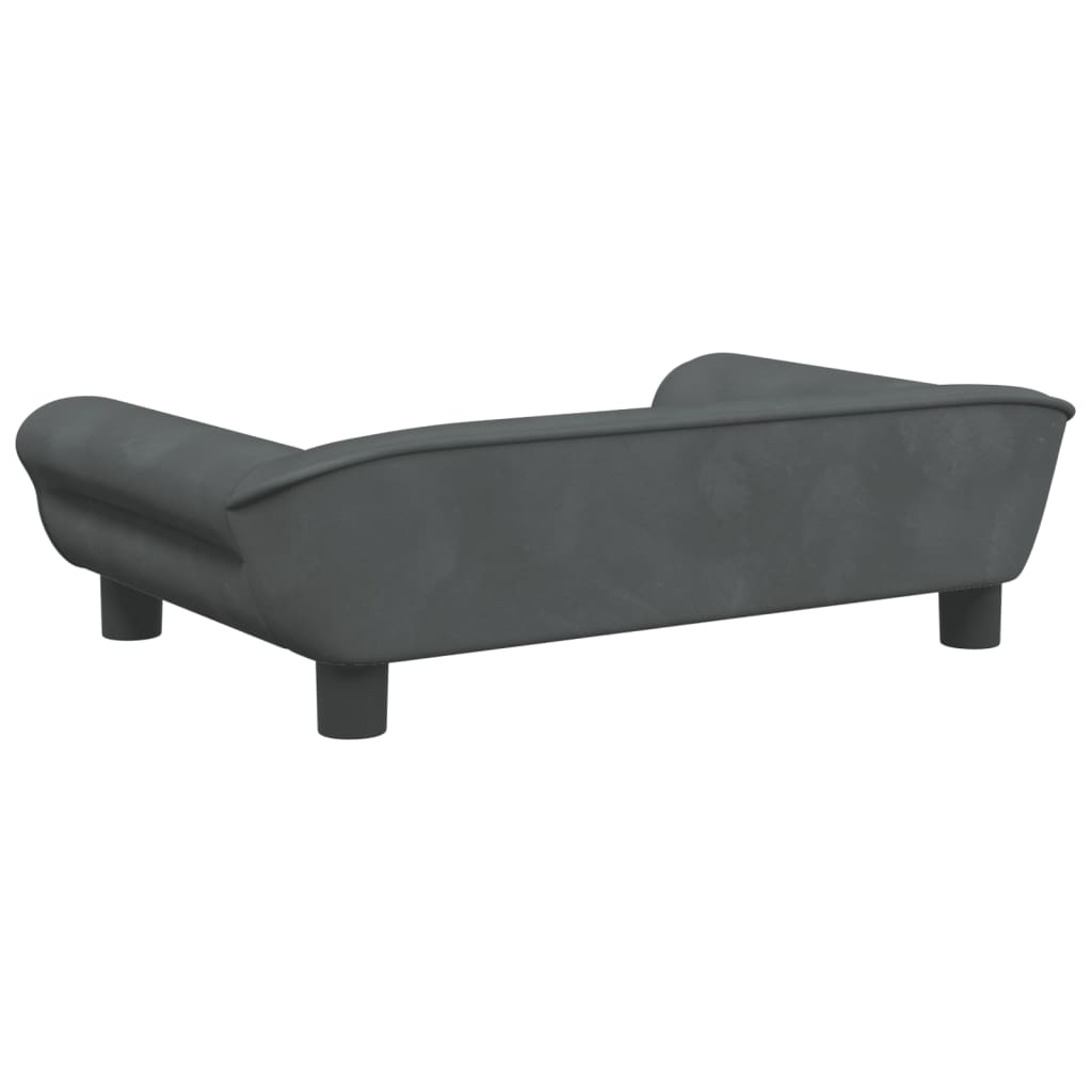 vidaXL Cama para perros de terciopelo gris oscuro 70x48x22 cm