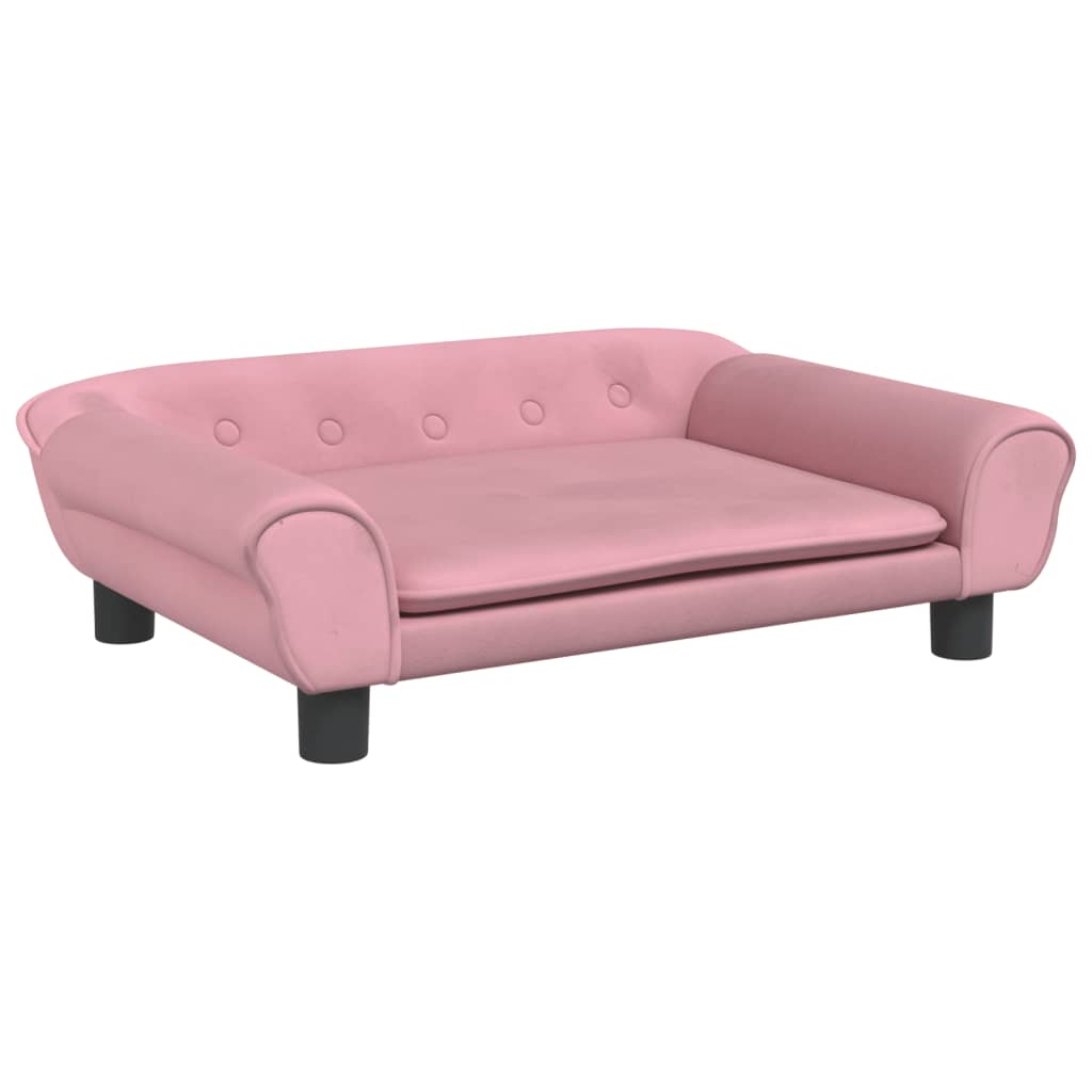 vidaXL Cama para perros de terciopelo rosa 70x48x22 cm