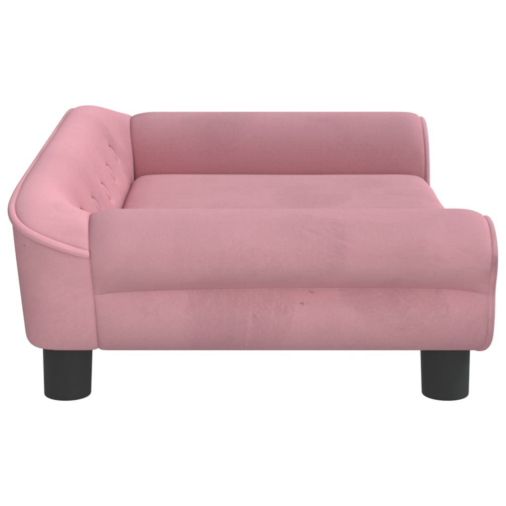 vidaXL Cama para perros de terciopelo rosa 70x48x22 cm