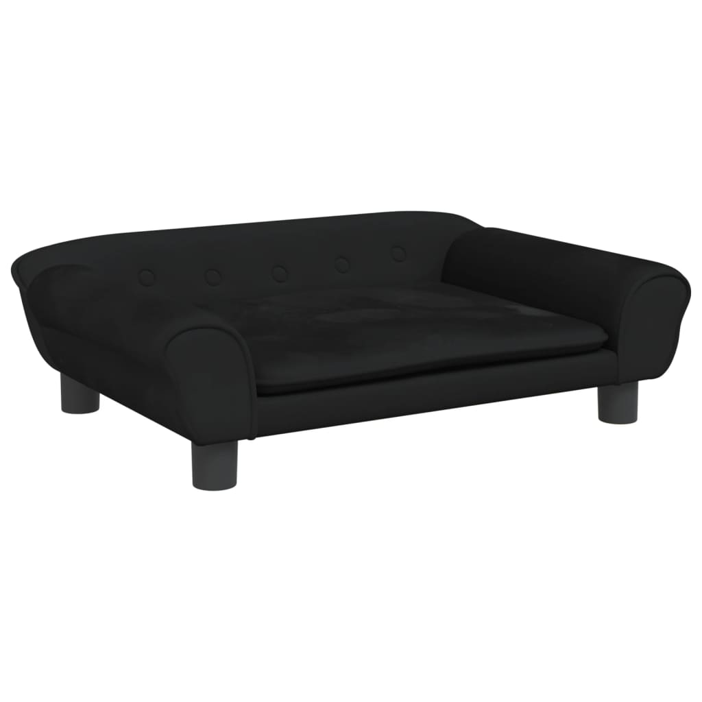 vidaXL Cama para perros de terciopelo negra 70x48x22 cm