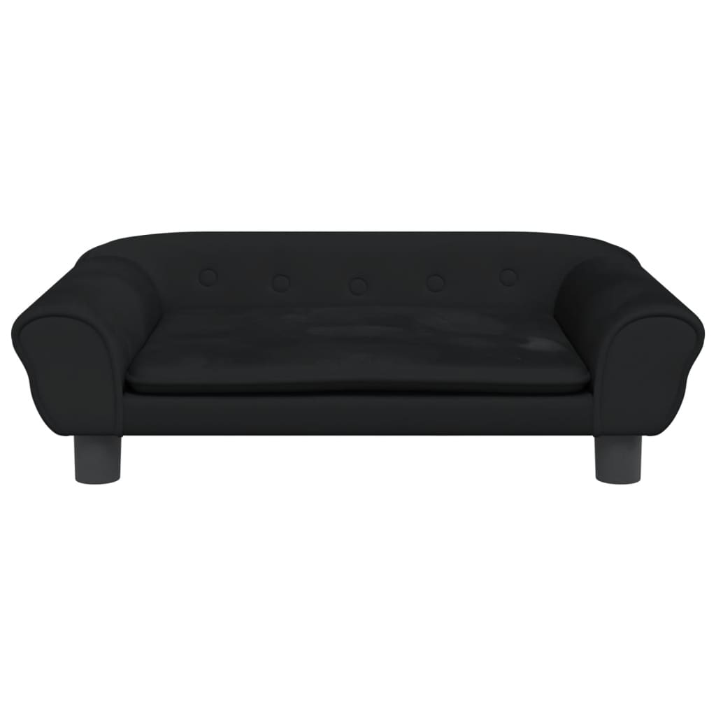 vidaXL Cama para perros de terciopelo negra 70x48x22 cm