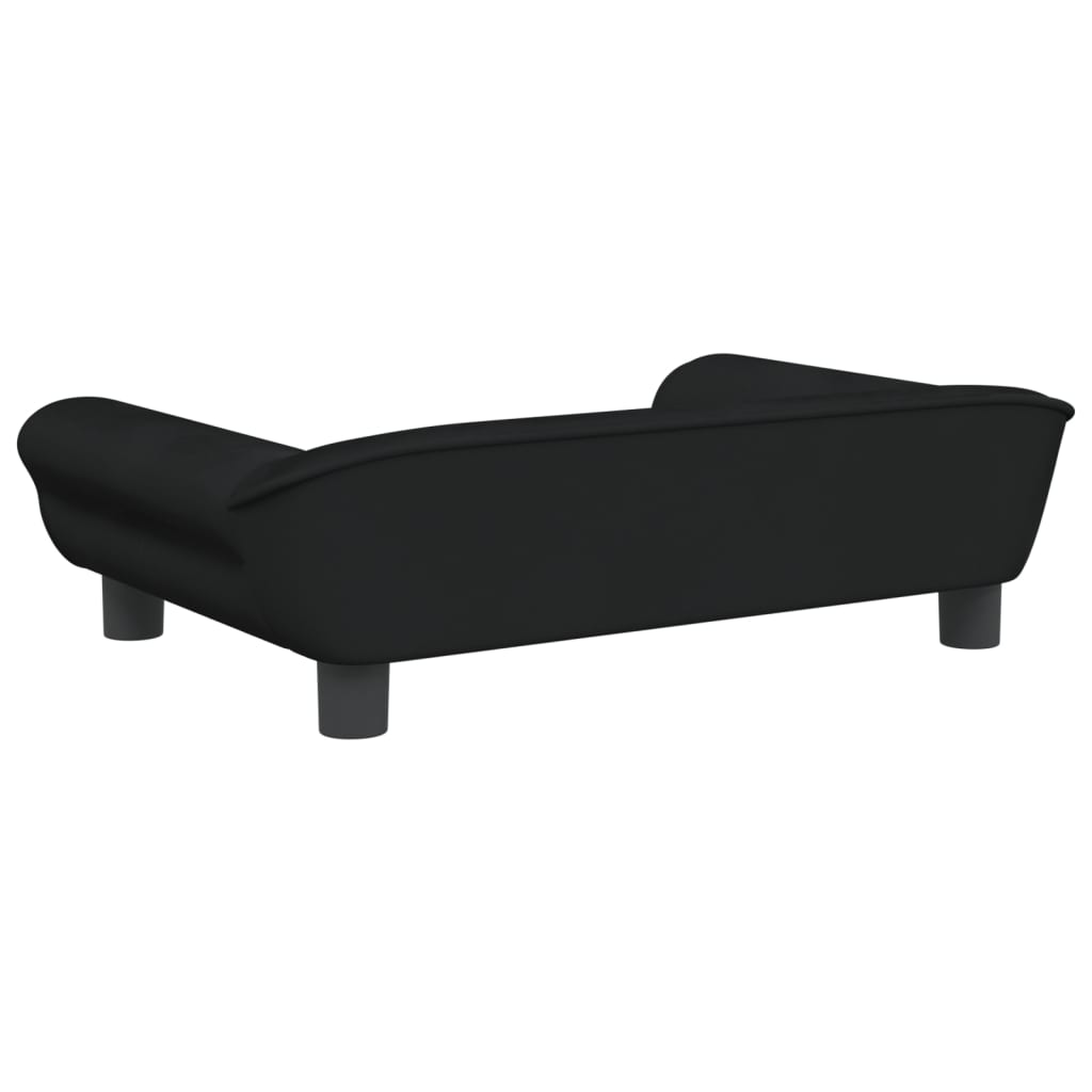 vidaXL Cama para perros de terciopelo negra 70x48x22 cm