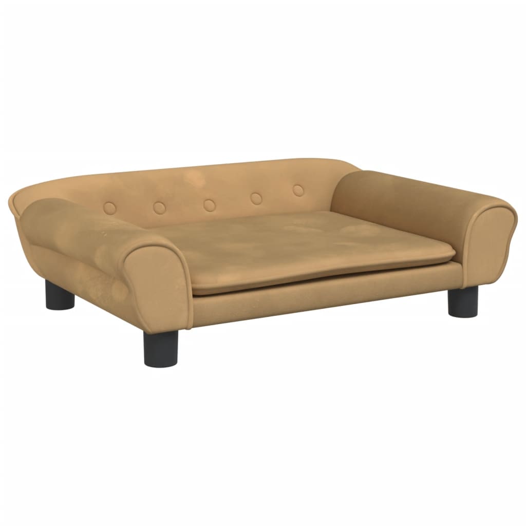 vidaXL Cama para perros de terciopelo marrón 70x48x22 cm