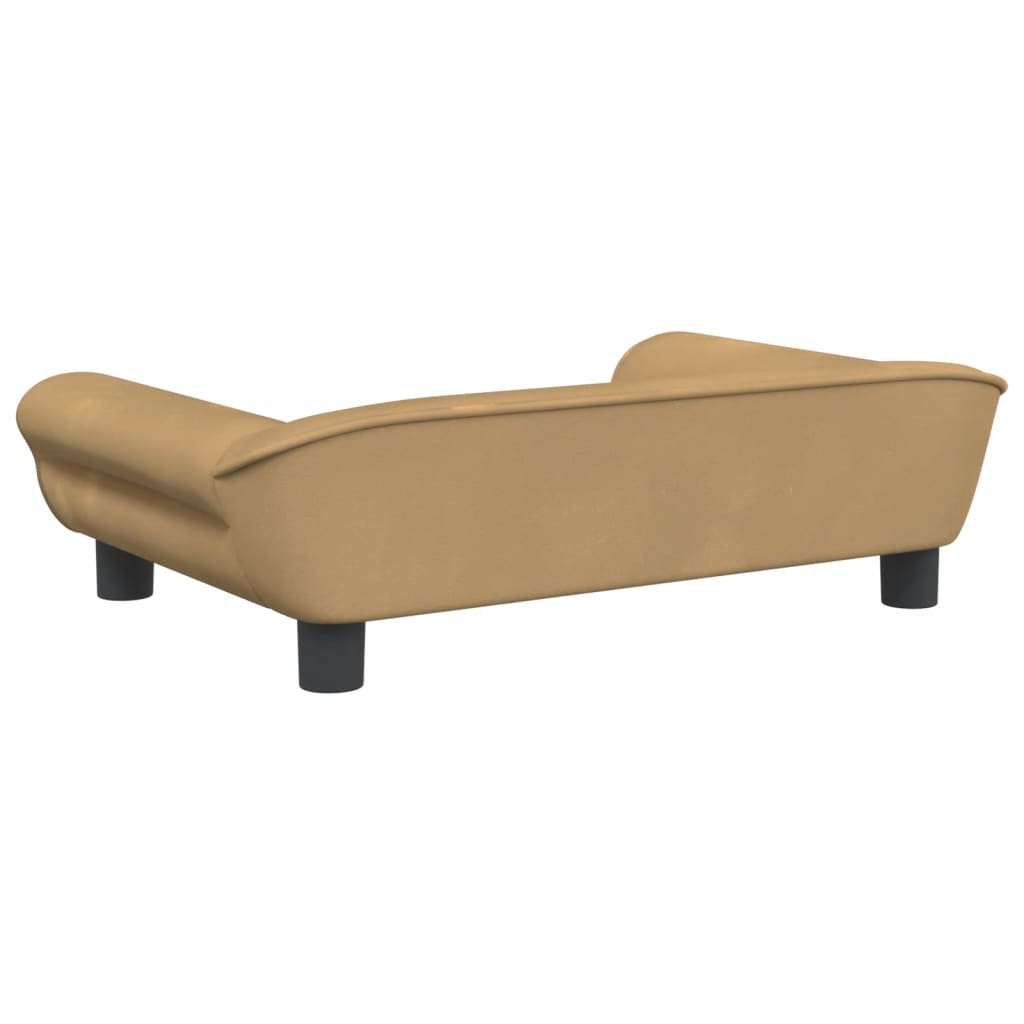 vidaXL Cama para perros de terciopelo marrón 70x48x22 cm