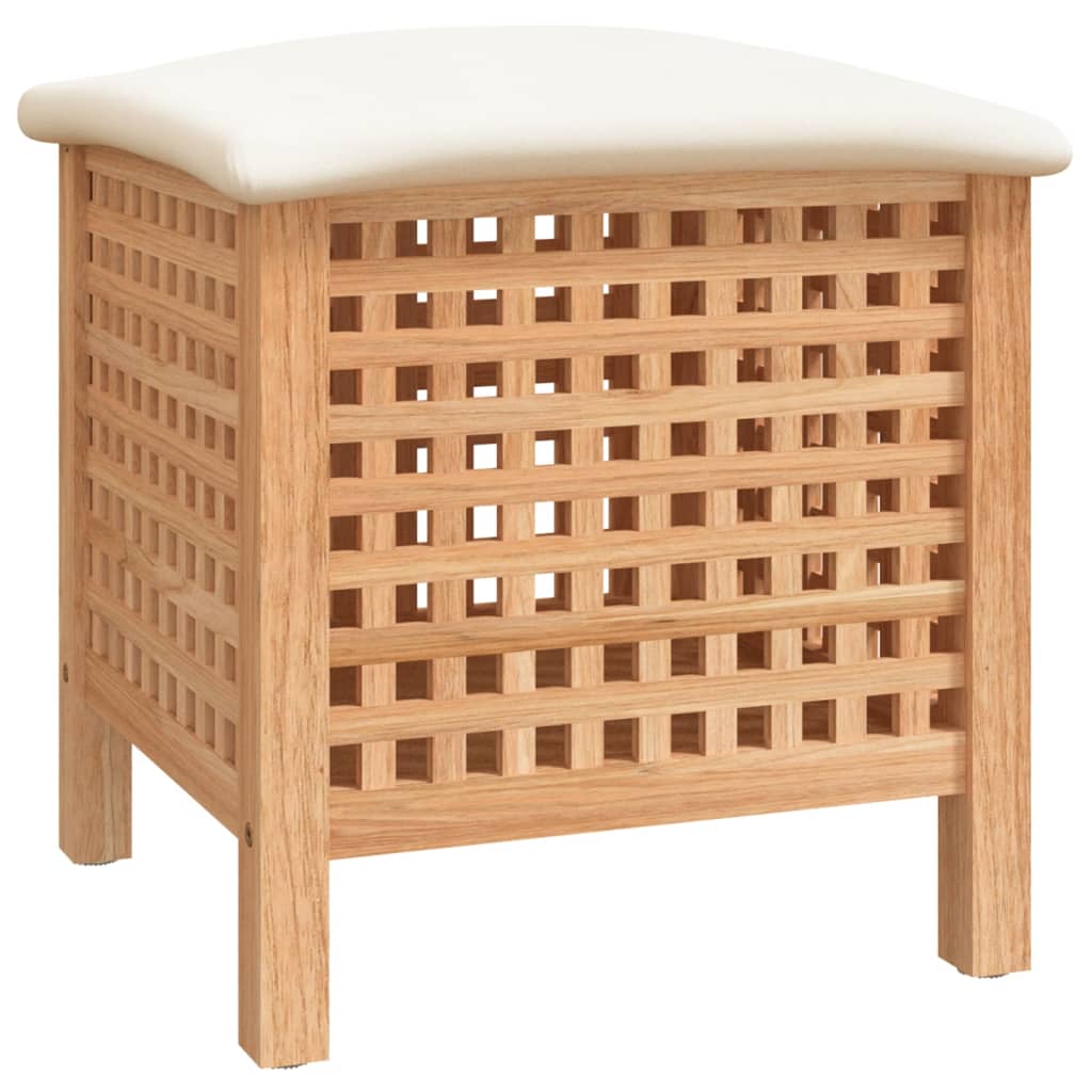 vidaXL Taburete de baño madera maciza nogal 48x47,5x52 cm