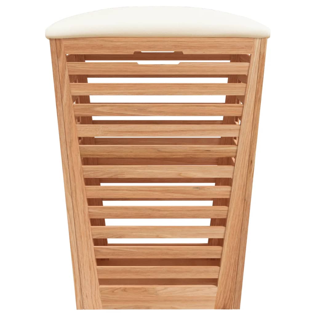 vidaXL Taburete de baño madera maciza de nogal 40,5x40,5x56 cm