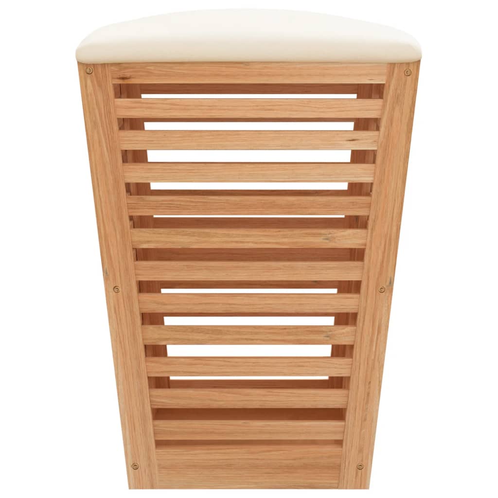 vidaXL Taburete de baño madera maciza de nogal 40,5x40,5x56 cm