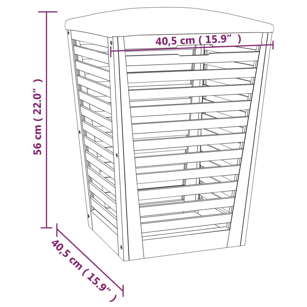 vidaXL Taburete de baño madera maciza de nogal 40,5x40,5x56 cm