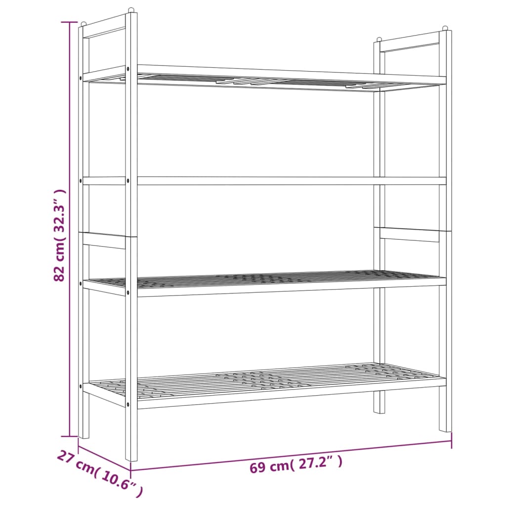 vidaXL Zapateros madera maciza nogal 2 unidades 69x27x41 cm