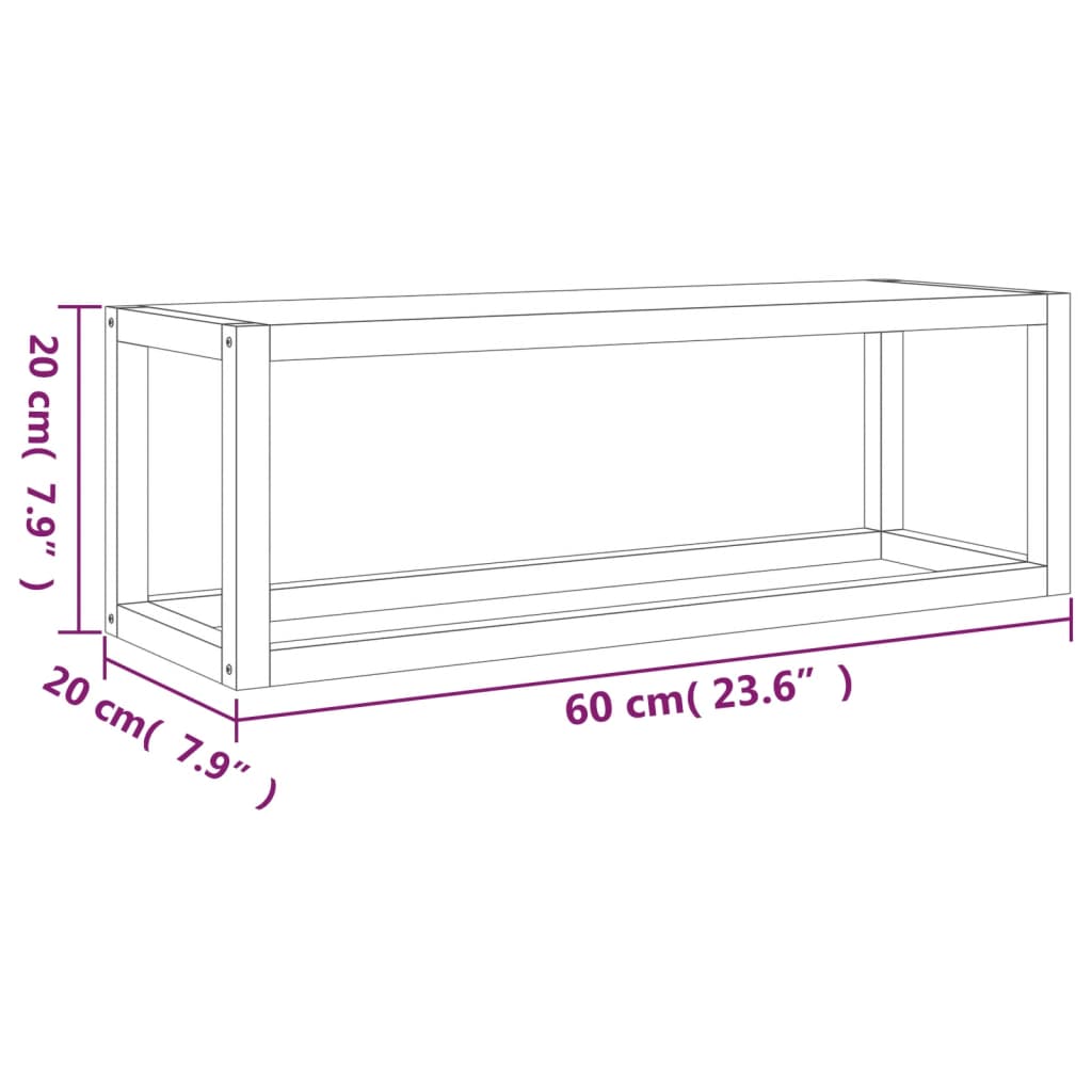 vidaXL Toallero de madera maciza nogal 60x20x20 cm