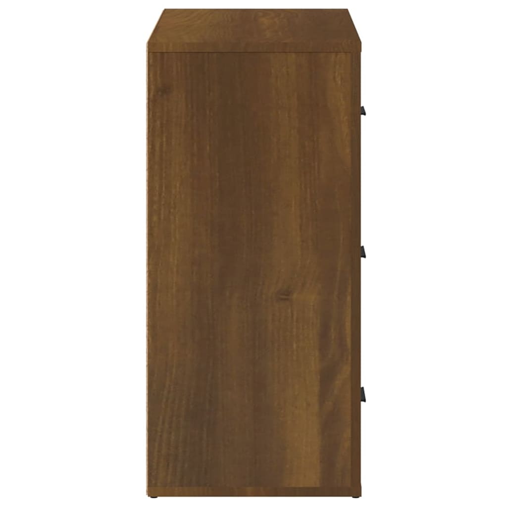 vidaXL Aparador de madera contrachapada marrón roble 80x33x70 cm