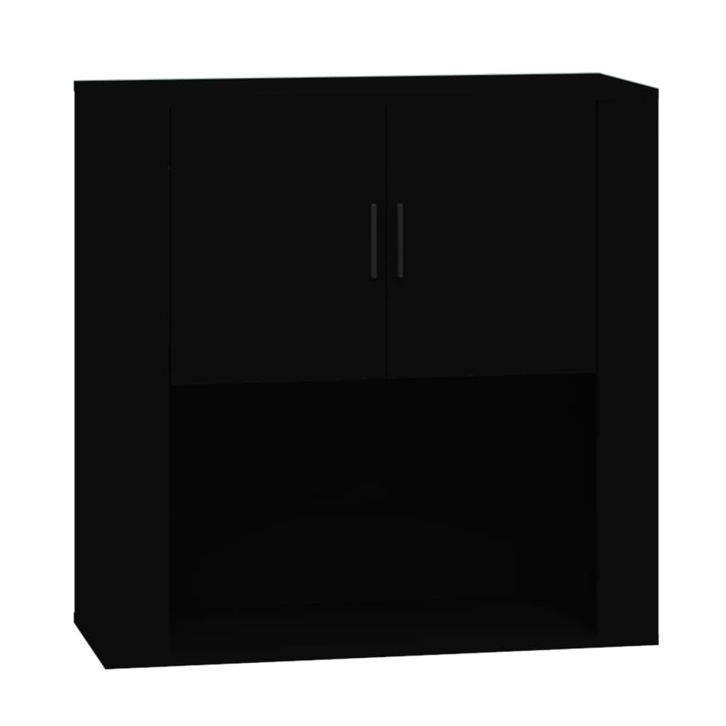 vidaXL Armario de pared madera contrachapada negro 80x33x80 cm