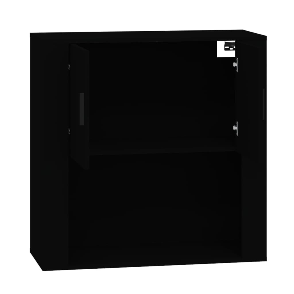 vidaXL Armario de pared madera contrachapada negro 80x33x80 cm