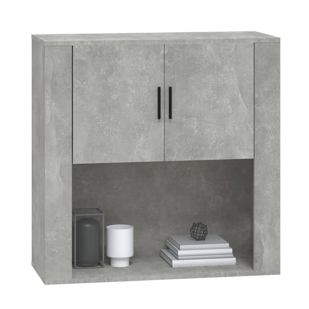 vidaXL Armario de pared madera contrachapada gris hormigón 80x33x80 cm