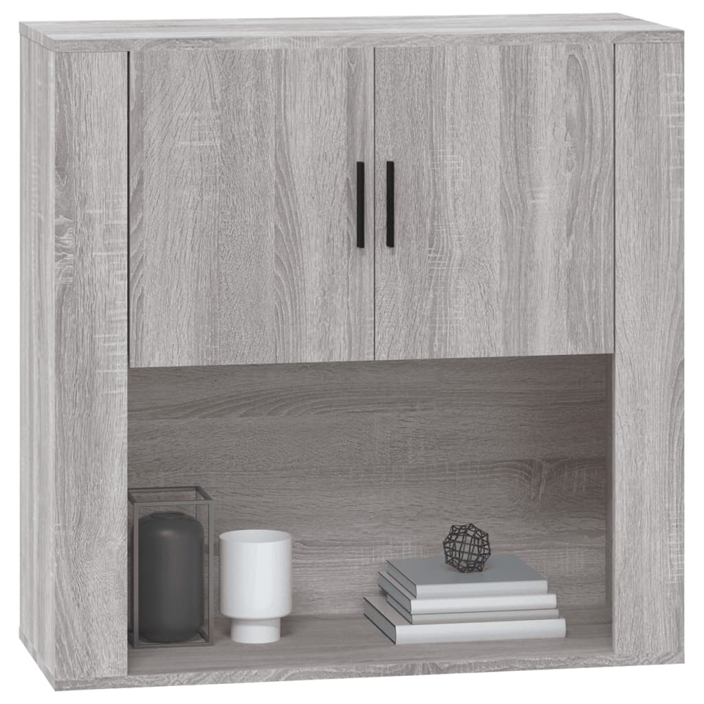 vidaXL Armario de pared madera contrachapada gris Sonoma 80x33x80 cm