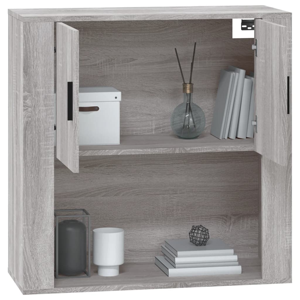 vidaXL Armario de pared madera contrachapada gris Sonoma 80x33x80 cm