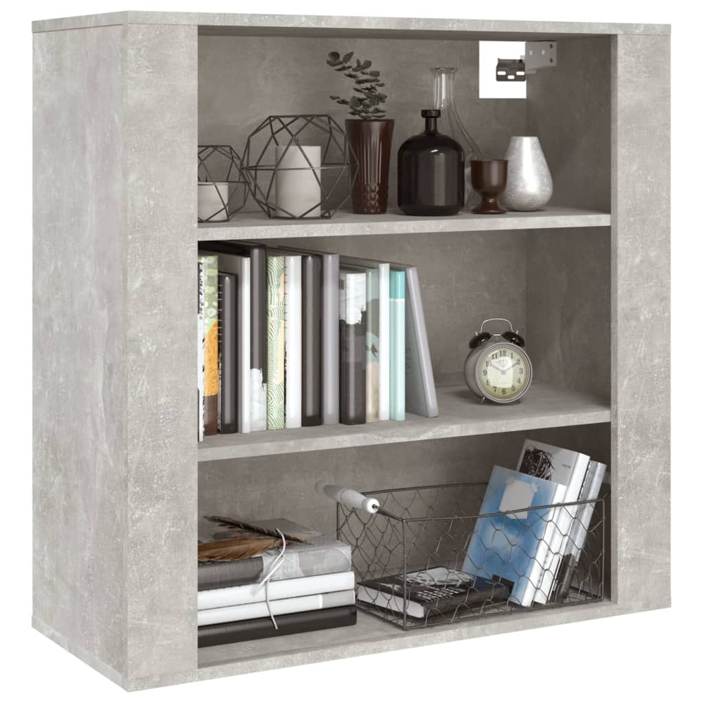 vidaXL Armario de pared madera contrachapada gris hormigón 80x33x80 cm