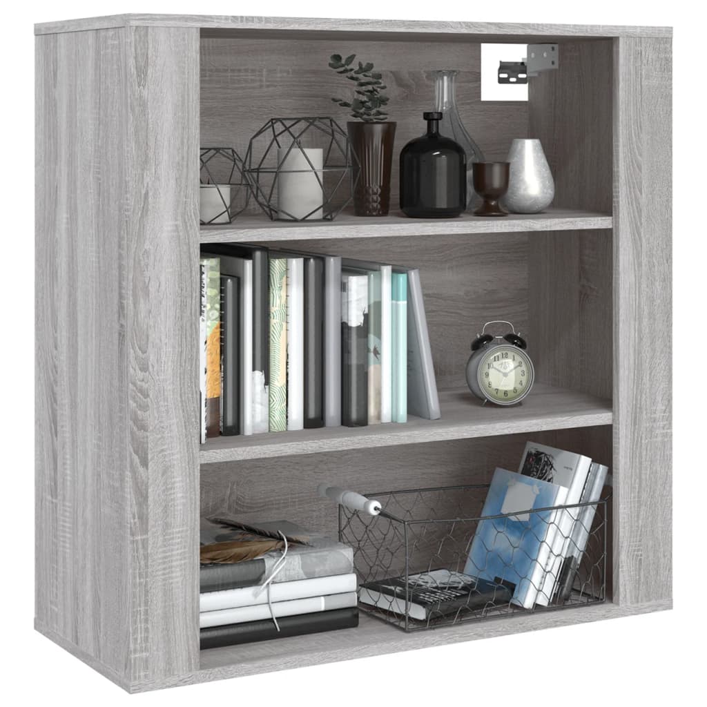 vidaXL Armario de pared madera contrachapada gris Sonoma 80x33x80 cm