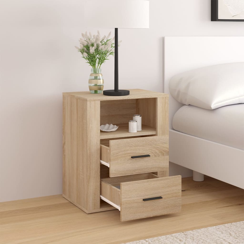 vidaXL Mesita de noche madera contrachapada roble sonoma 50x36x60 cm