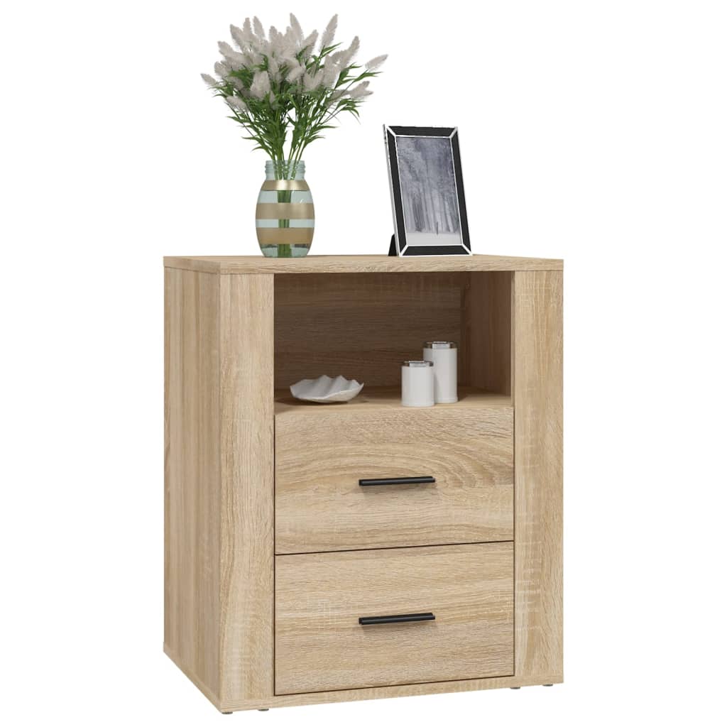 vidaXL Mesita de noche madera contrachapada roble sonoma 50x36x60 cm