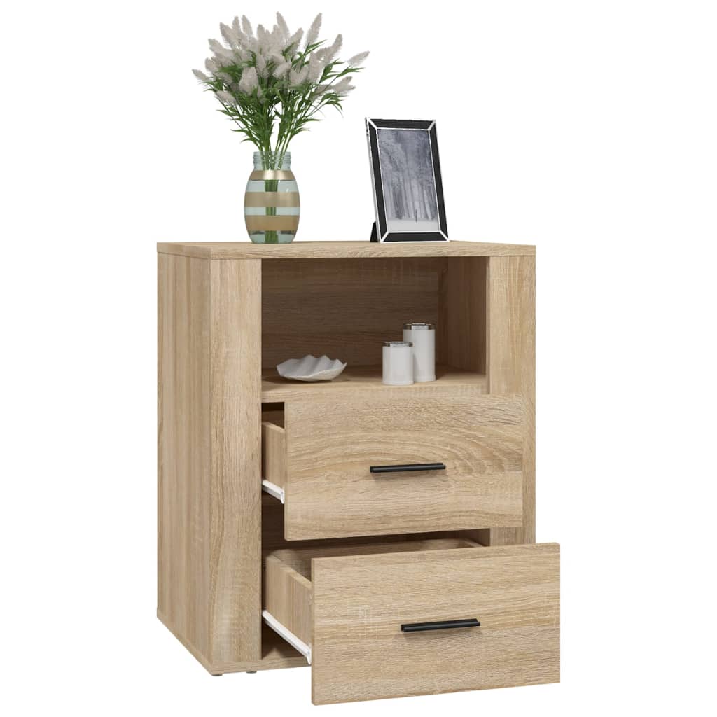 vidaXL Mesita de noche madera contrachapada roble sonoma 50x36x60 cm