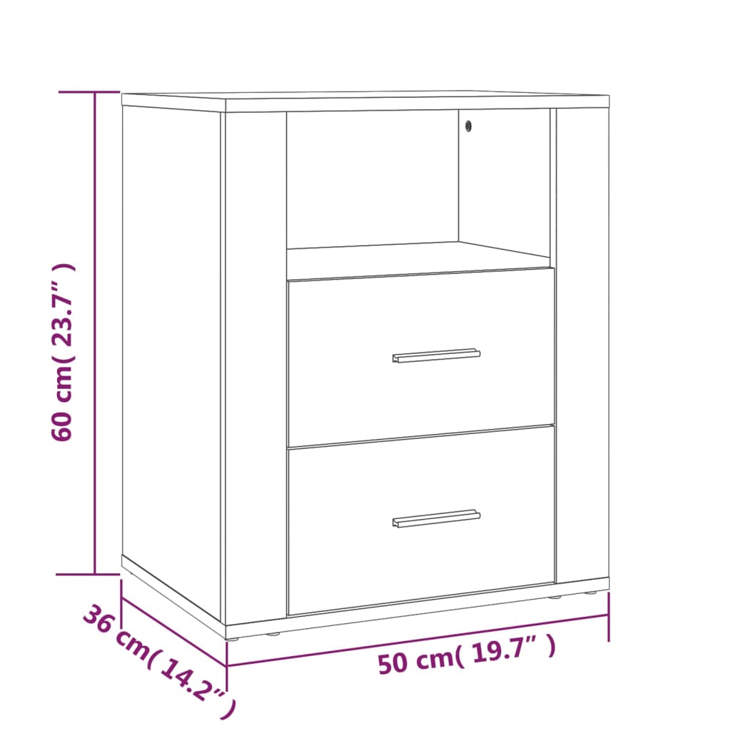 vidaXL Mesita de noche madera contrachapada roble sonoma 50x36x60 cm