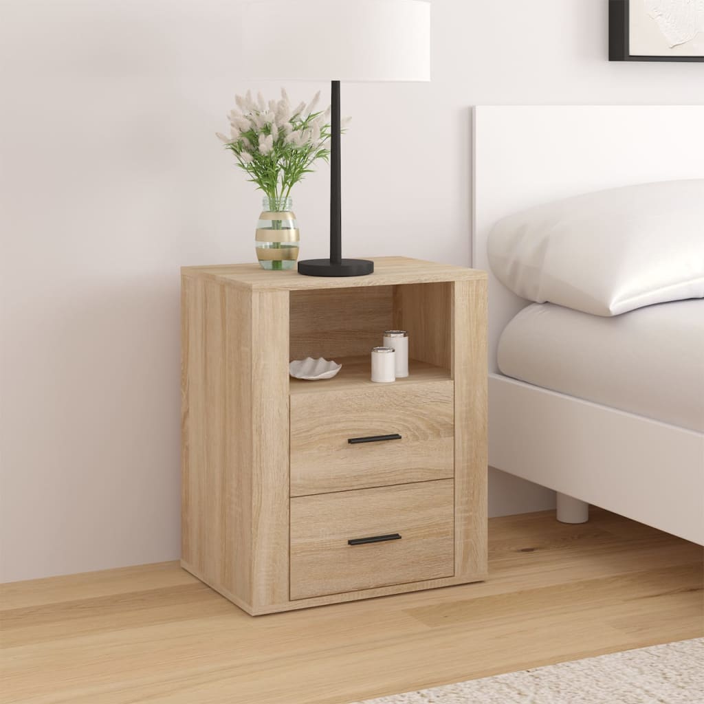 vidaXL Mesita de noche madera contrachapada roble sonoma 50x36x60 cm