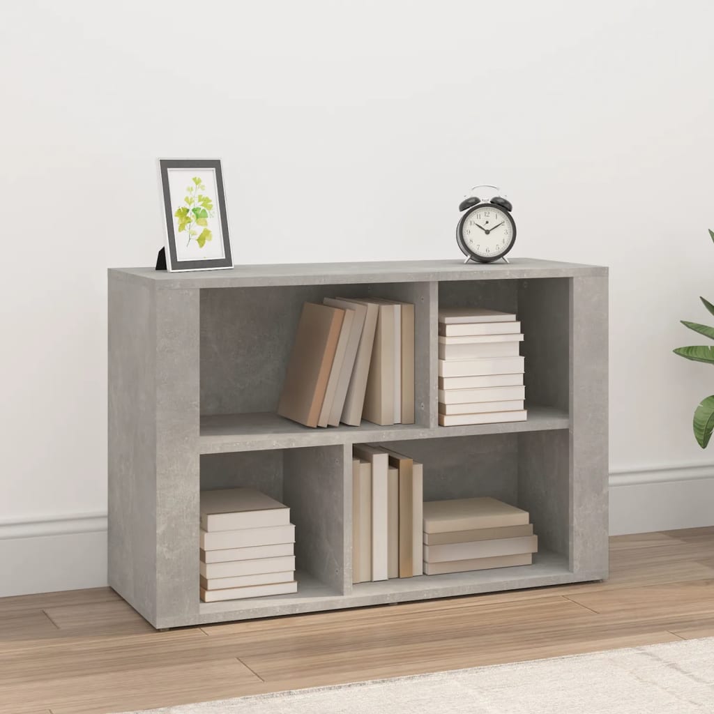 vidaXL Aparador de madera contrachapada gris hormigón 80x30x54 cm