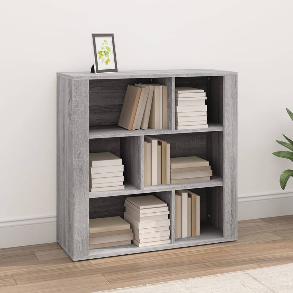 vidaXL Aparador de madera contrachapada gris Sonoma 80x30x80 cm