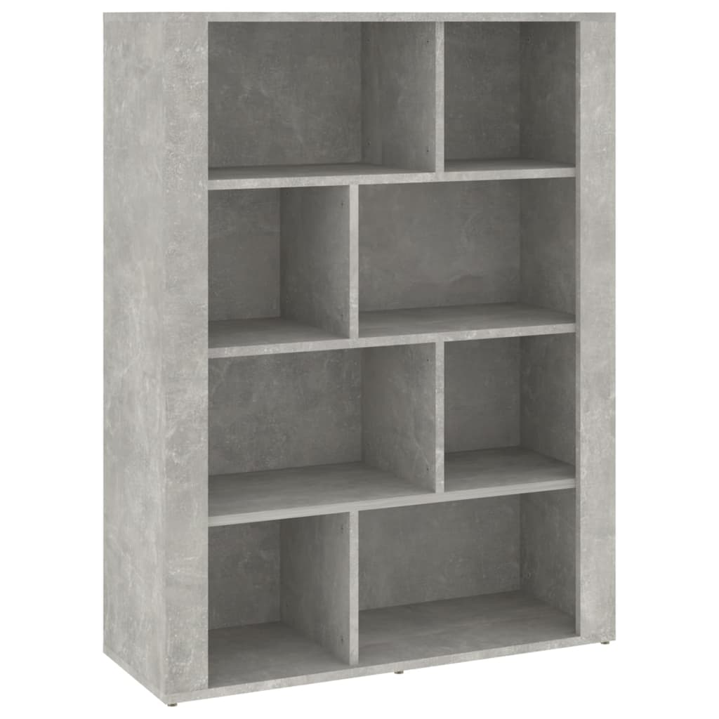 vidaXL Aparador de madera contrachapada gris hormigón 80x30x106 cm