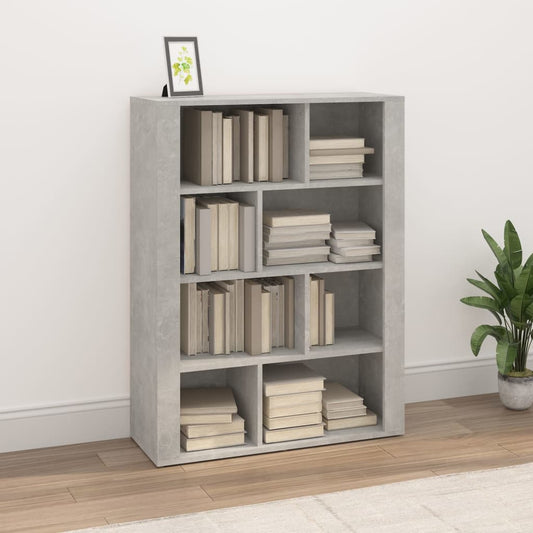 vidaXL Aparador de madera contrachapada gris hormigón 80x30x106 cm