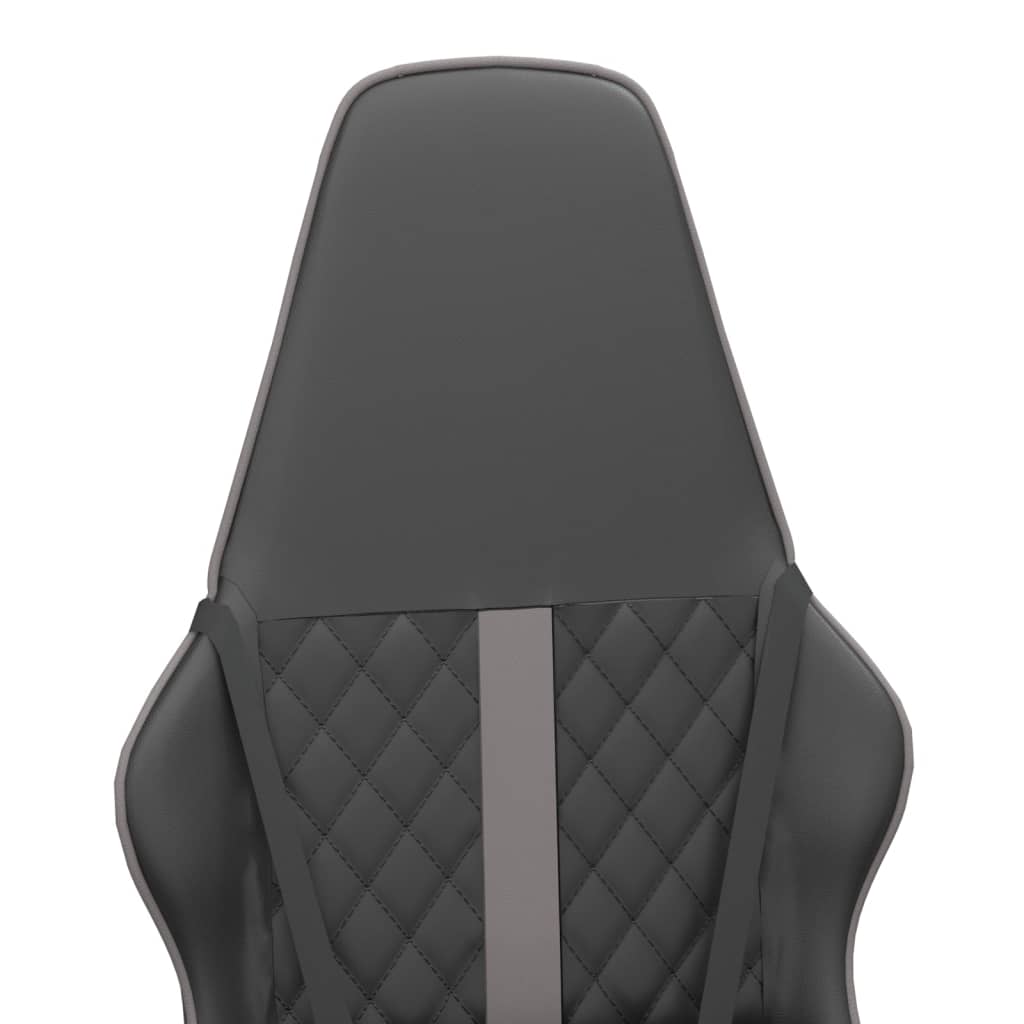 vidaXL Silla gaming cuero sintético negro y gris