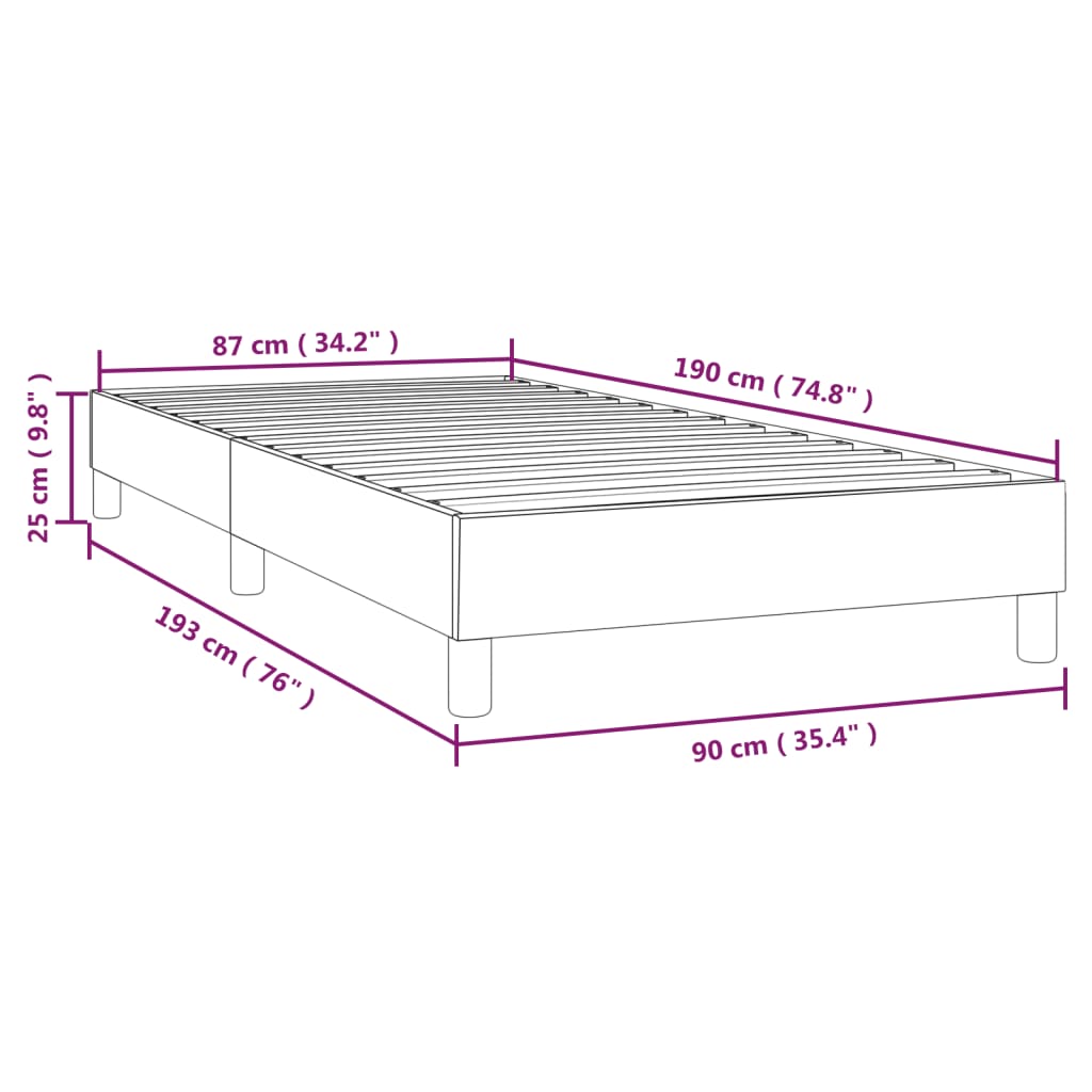 vidaXL Estructura de cama sin colchón tela verde 90x190 cm