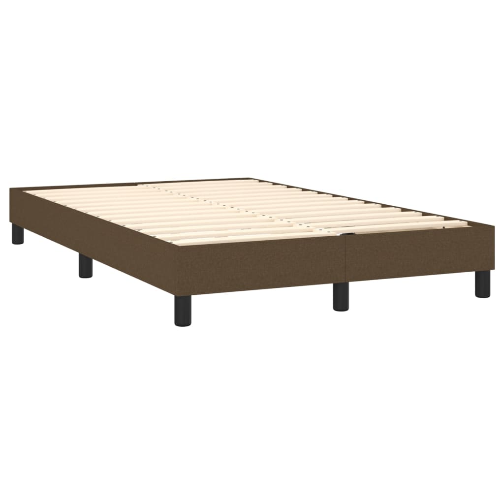 vidaXL Estructura de cama sin colchón tela marrón oscuro 120x200 cm