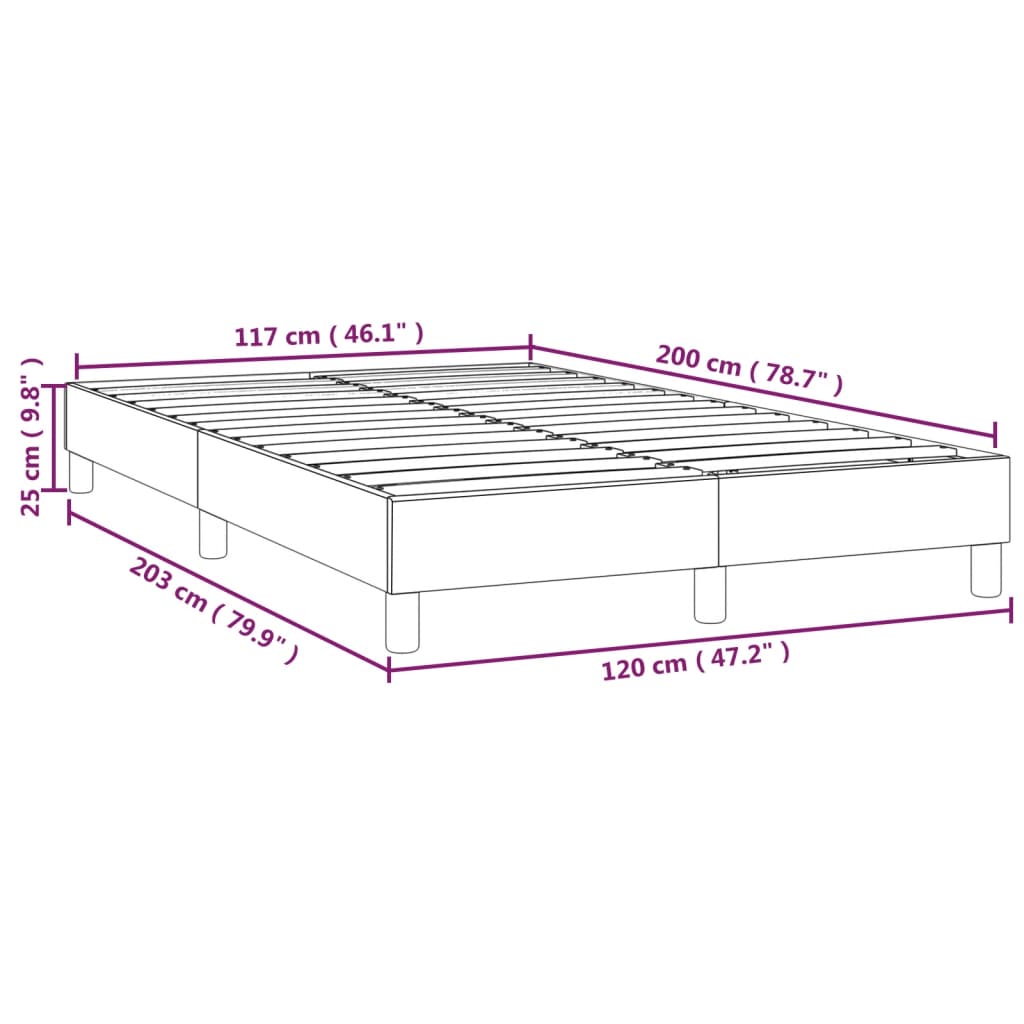 vidaXL Estructura de cama sin colchón tela marrón oscuro 120x200 cm