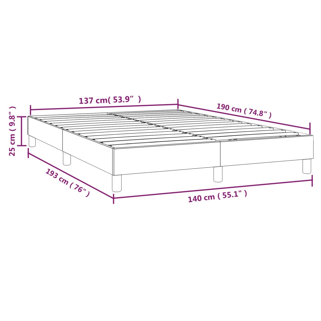 vidaXL Estructura de cama sin colchón tela verde 140x190 cm