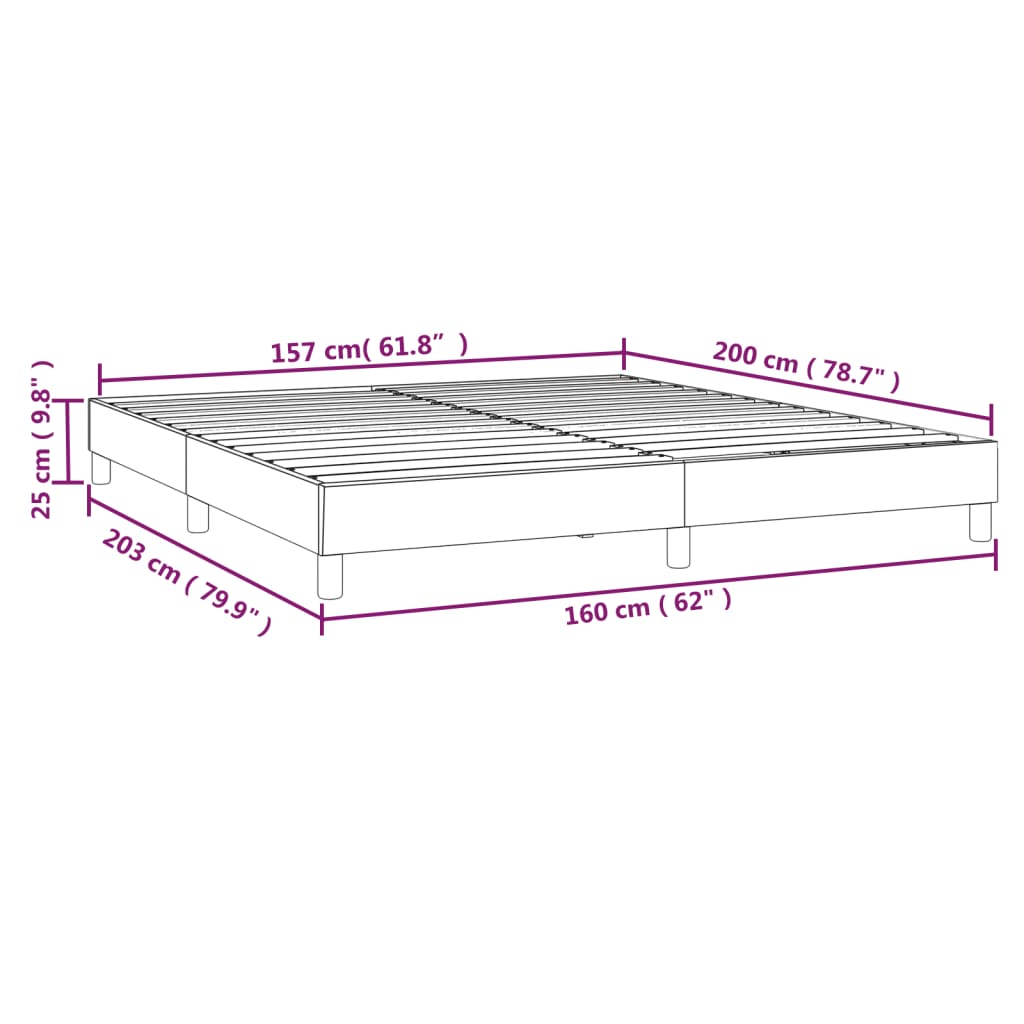 vidaXL Cama sin colchón tela color crema 160x200 cm